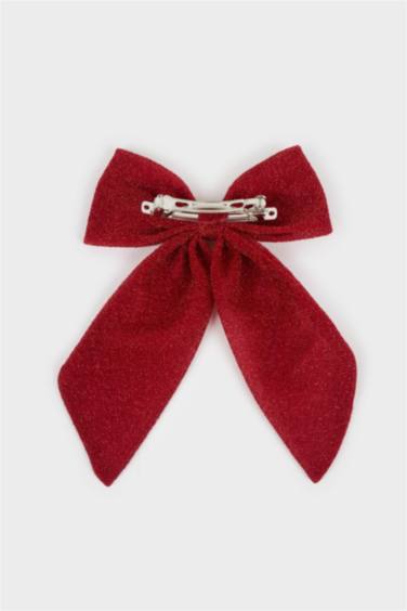 Woman Christmas Red Bow Hair Clip