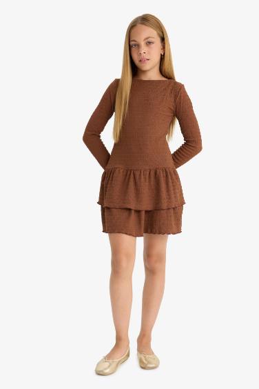 Girl Crew Neck Long Sleeve Dress