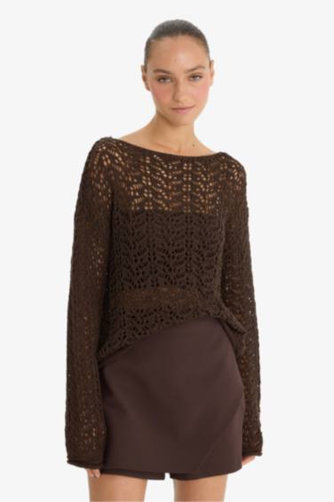 Regular Fit Boat Collar Knitwear Pullover