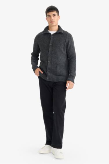 Standard Fit Half Turtleneck Knitwear Cardigan