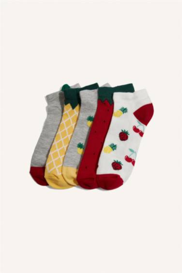 جوارب بنات قطن قصيرة - 5 قطع