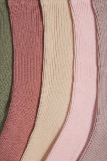 Kız Çocuk 5'li Pamuklu Uzun Çorap