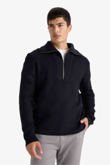 Standard Fit Zipper Knitwear Pullover
