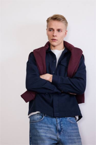 قميص ردن طويل تويل اوفر سايز وياخة بولو