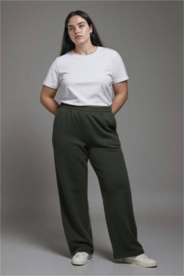 بنطرون سادة بيزك قصة مستقيمة بجيوب