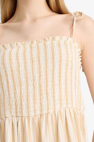 Strappy Striped Midi Dress