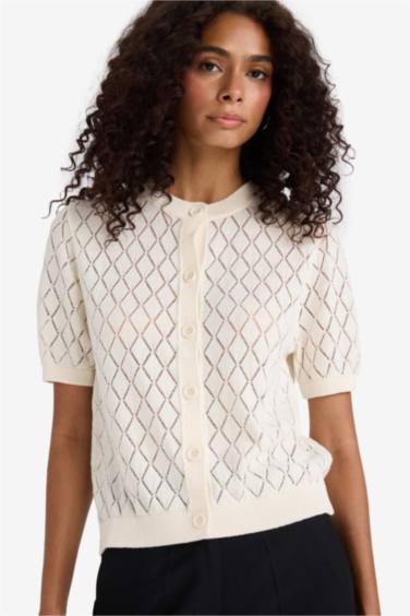 Regular Fit Crew Neck Knitwear Cardigan