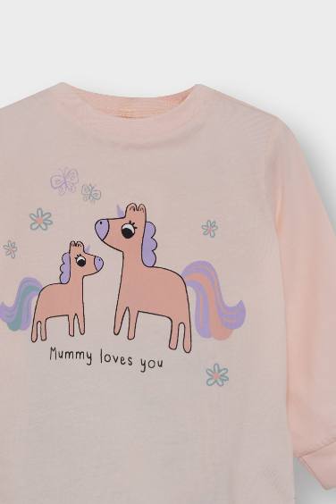 سيت بجامة بيبي بناتي بطبعة يونيكورن - 4 قطع