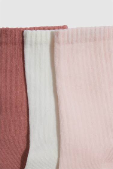 Kız Çocuk 3'lü Pamuklu Uzun Çorap