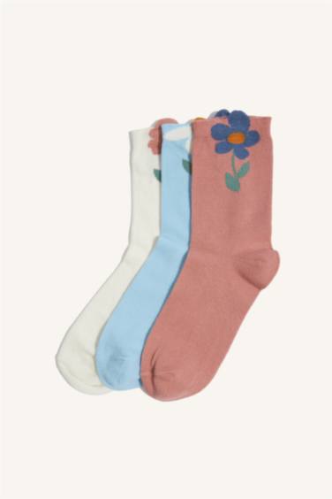 Lot de 3 Chaussettes longues en coton pour fille