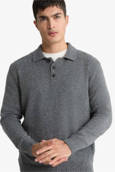Standard Fit Polo Collar Knitwear Pullover