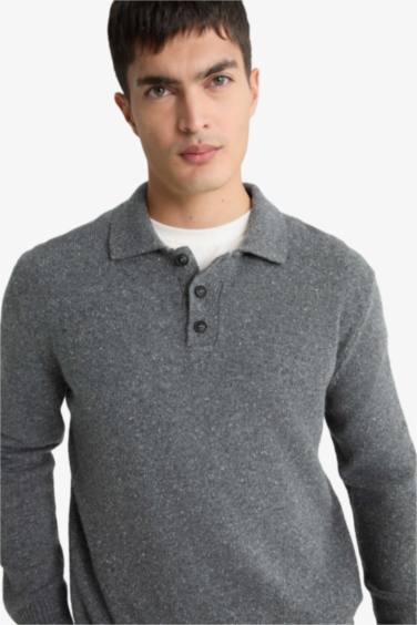 Standard Fit Polo Collar Knitwear Pullover