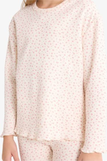 Kız Çocuk Pijama Takımı Desenli Uzun Kollu Üst Uzun Alt