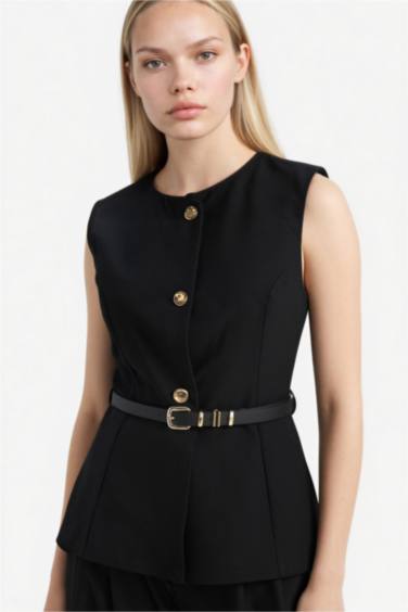 Slim Fit Crew Neck Vest