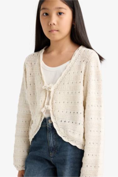 Girl V-Neck Knit Cardigan