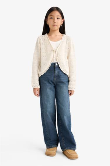 Girl V-Neck Knit Cardigan