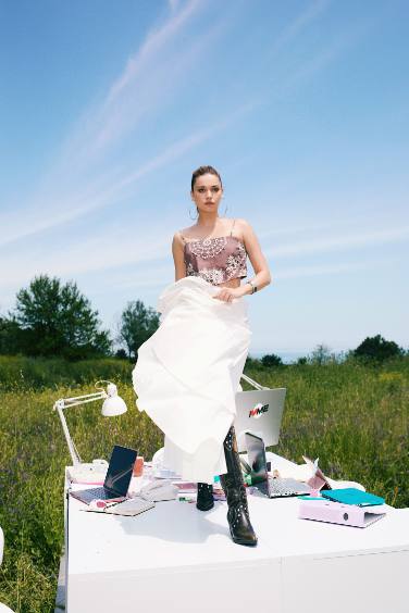 تنورة طويلة بوبلين بقصة A بخصر عادي مبطن من Afra x DeFacto