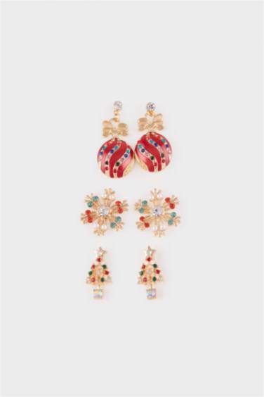 Yılbaşı Temalı Kadın 3'lü Küpe