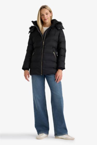 Su Geçirmez Regular Fit Kapüşonlu Parka