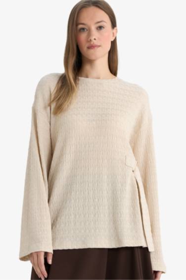 Relax Fit Crew Neck Crepe T-Shirt