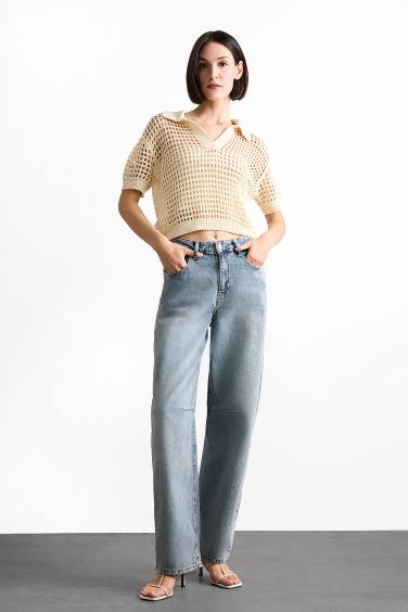 Relax Fit Polo Collar Pullover