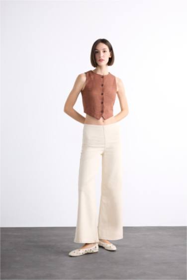 بنطرون جبردين وايد ليج بجيب