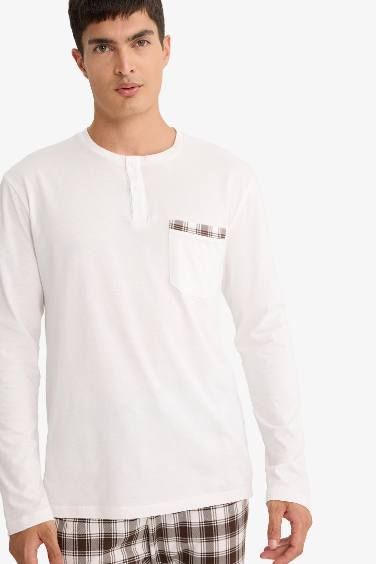 Pijama Takımı Regular Fit Uzun Kollu Üst Kareli Uzun Alt