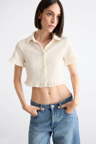 Polo Collar Short Sleeve Shirt