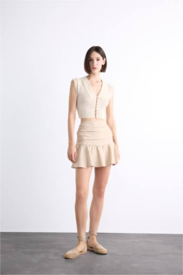 Crop Top Knitwear Big Neck Tank Top