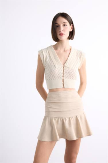 Crop Top Knitwear Big Neck Tank Top