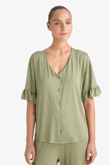 Fall in Love Regular Fit Top Bottom 2 Piece Pajama Set