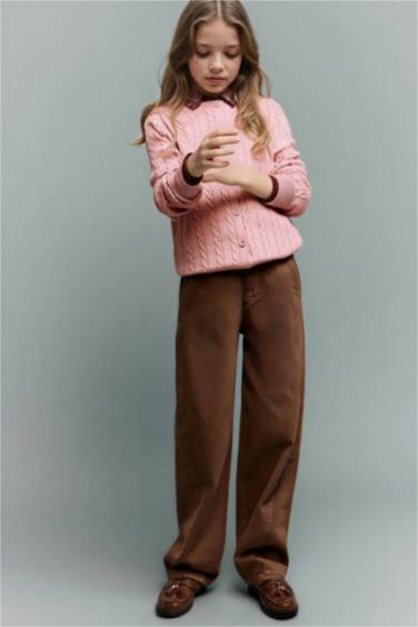 Girl Balloon Fit Gabardine Trousers