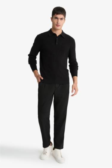 بلوز تريكو قصة عادية بياخة بولو بأزرار