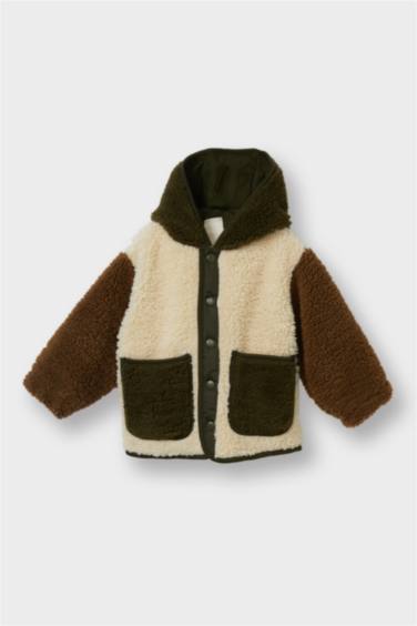 Baby Boy Hooded Plush Cardigan