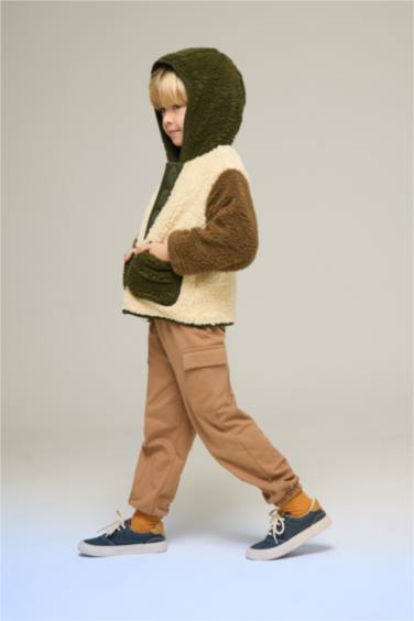 كارديجان قطيفة فرو بيبي اولادي بكابيشون