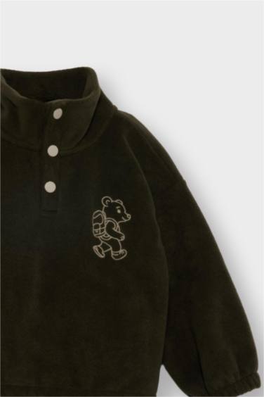 Baby Boy Fleece Stand Collar Sweatshirt Sweatpants 2 Piece Set