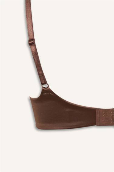 Saten Kaplı Yarım Dolgulu Balensiz Tişört Bra Fall in Love