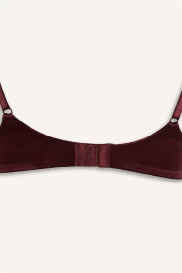 Saten Kaplı Yarım Dolgulu Balensiz Tişört Bra Fall in Love