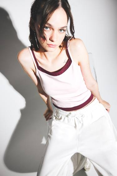 Slim Fit Ribana U Collar Tank Top