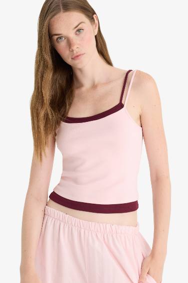 Slim Fit Ribana U Collar Tank Top