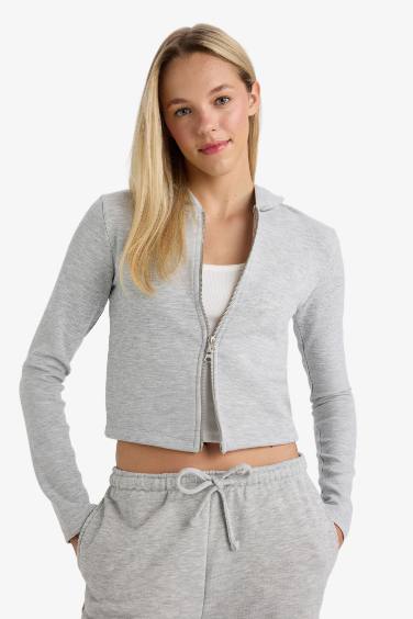 سترة نسيج مشروط سليم فيت بغطاء للرأس