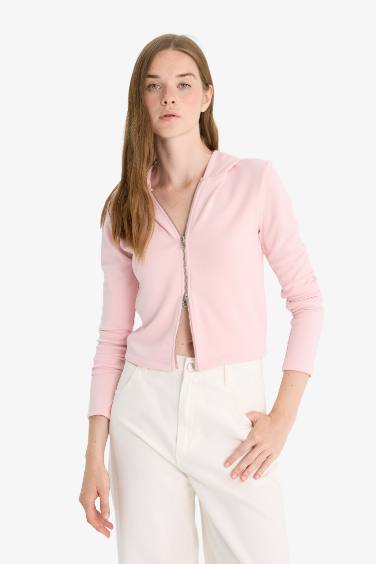 Slim Fit Hooded modal Cardigan