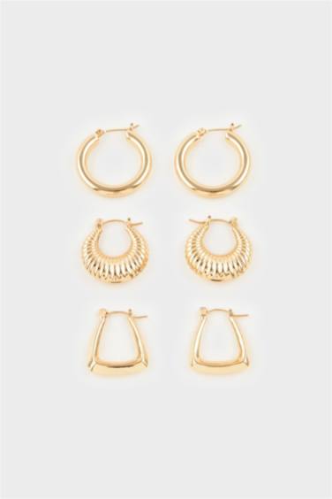 Kadın 3'lü Gold Küpe