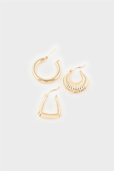 Kadın 3'lü Gold Küpe