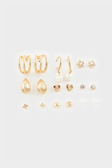 Kadın 9'lu Gold Küpe