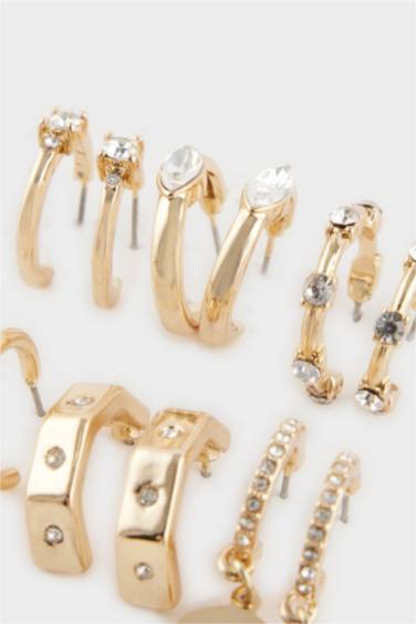 Kadın 7'li Gold Küpe