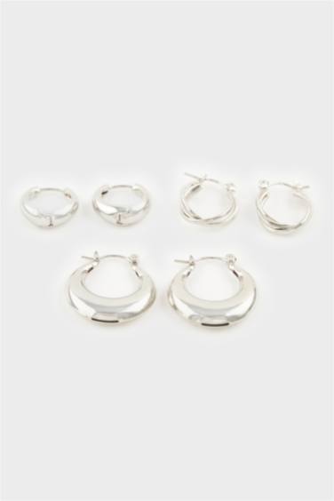 Kadın 3'lü Silver Küpe