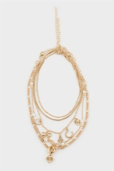 Kadın 5'li Gold Kolye