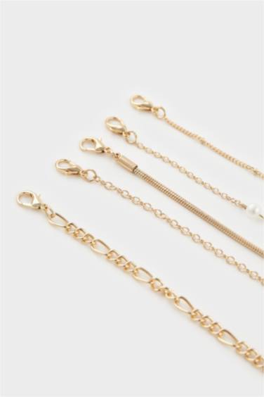 Kadın 5'li Gold Kolye