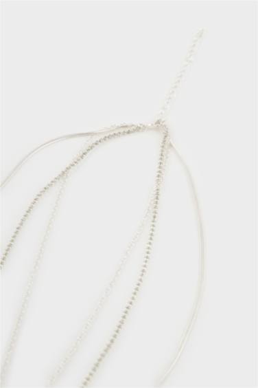 Kadın Kalp Detaylı Sılver Kolye